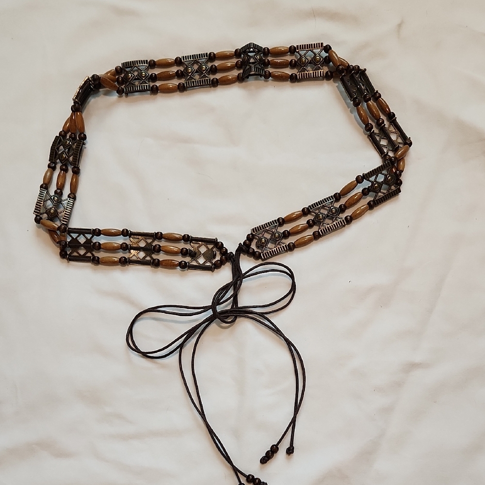 Bohemian | Leather Beaded | Hip Waist Belt Adjustable Cord